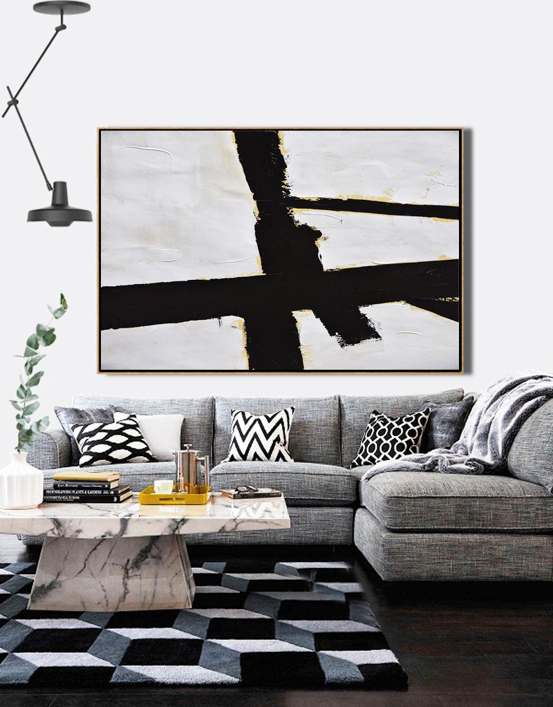 Horizontal Palette Knife Minimalist Art #C4Z - Click Image to Close